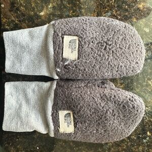 The North Face Gray and Light Gray Mittens